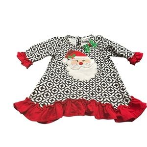 Rare Editions Santa Long Sleeve - Black, White, Red, and Green